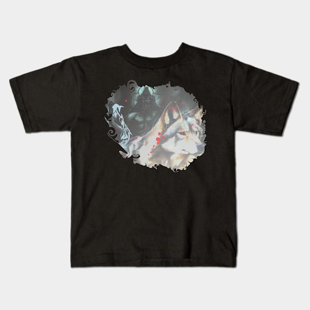 spirit wolf Kids T-Shirt by LOREZ